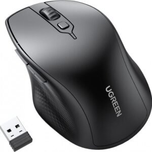 UGREEN Wireless Mouse, Ergonomic Bluetooth 5.0 Mouse for Laptop, 2.4G Cordless Mouse with USB Receiver, 1000/1600/2000/4000 DPI, 5 Buttons Silent Mice for MacBook, PC