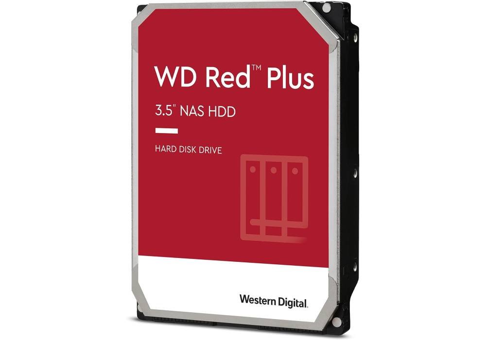 Western Digital 6TB WD Red Plus NAS Internal Hard Drive HDD - 5400 RPM, SATA 6 Gb/s, CMR, 256 MB Cache, 3.5" - WD60EFPX