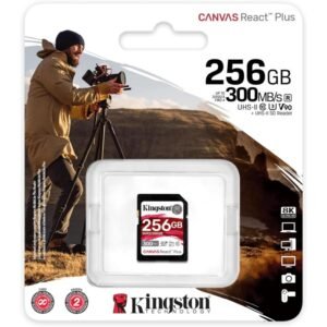 Kingston Canvas React Plus 256GB SD Card | SDXC UHS-II | 300R/260W U3 V90 | Full HD/4K/8K | SDR2/256GB