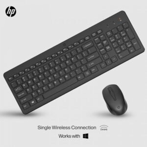 HP 330 Wireless Keyboard and Mouse Combo - 2.4 Ghz Wireless USB Receiver - Chiclet Keys, 12 Keyboard Shortcuts - 1600 DPI Multi-Surface Mouse - LED Num Lock, Caps Lock, Scroll Lock