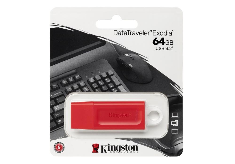 Kingston Flash 64GB DataTraveler Exodia New Red Color - USB 3.2