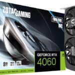 ZOTAC GAMING GeForce RTX 4060 8GB Twin Edge Powered by NVIDIA DLSS 3 Metal Backplate Supports 4K 120Hz HDR, 8K 60Hz HDR