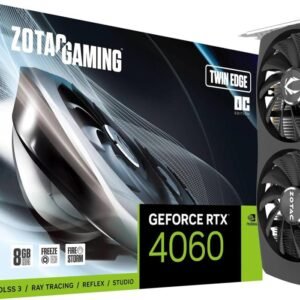 ZOTAC GAMING GeForce RTX 4060 8GB Twin Edge Powered by NVIDIA DLSS 3 Metal Backplate Supports 4K 120Hz HDR, 8K 60Hz HDR