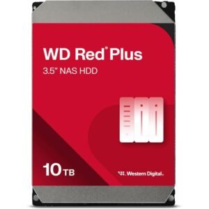 Western Digital 10TB WD Red Plus NAS Internal Hard Drive HDD - 7200 RPM, SATA 6 Gb/s, CMR, 256 MB Cache, 3.5" - WD101EFBX
