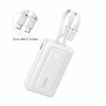 Anker Zolo Power Bank 10000mAh 35W with Built-in Dual USB-C Cables A1680 (White) - 18 Month Warranty
