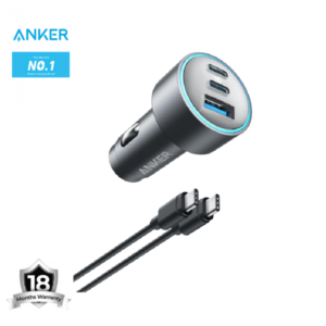 Anker 535 Car Charger (67W) All Three Devices are Connected With USB-C To USB-C Cable  / 18 Months Warranty