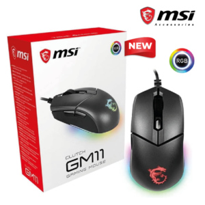MSI CLUTCH GM11 Gaming Mouse, 5000 DPI, 10M Omron Switches, Optical Sensor, Symmetrical Ergonomic Design, RGB Mystic Light Compatible
