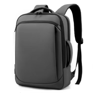 New Backpack Laptop Simple Business Travel Oxford Cloth Waterproof Material Multi-Section & USB Power Charger Extension  Heavy Duty Up to 17" Laptop Size - Gray