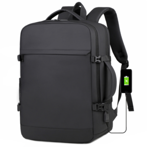 Medium Travel Backpack, Carry On Backpack, Flight Approved Fit Up to 17.3" Laptop - Black