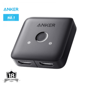 Anker HDMI Switch, 4K@60Hz HDMI Switcher, 2 in 1 Out with Smooth Finish, Supports HDR, 3D, Dolby, Compatible with Laptops, PC, Xbox Series, PS5 / PS4, Projector - 18 Months Warranty