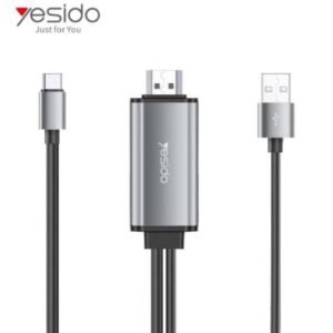 YESIDO HM02 HDMI Video Cable for Samsung Type-C to HDMI |2 meters Long | 4K/60hZ High 3D Effect