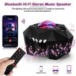 Dream Aurora Star Projector for Bedroom & Home Decor (Black), Sky Ocean Wave Colorful Night Lights w/ Multi Aurora Patterns & Modes, Galaxy Stars & Moon w/ Timer Function, Bluetooth Speaker, Voice Control, Remote Control & Type-C USB Cable