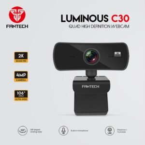 Fantech Luminous C30 Ultra-Wide Camera With Clip 2K (2560x 1440) Resolution Webcam Build-in Microphone