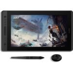 HUION KAMVAS Pro 16 Premium Graphics Drawing Tablet Anti-glare Screen (Pen Display) w/ Stylus Pen, 15.6, FHD, IPS, 120% sRGB,16.7M (8bit), 178° Viewing Angle, Touch Bar - For PC/MAC/Linux (Silver Black)