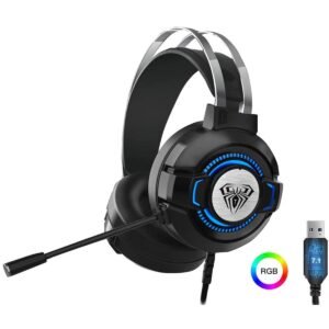 Pro Streaming Gaming KR-GM404 headsets with RGB light 7.1 surround for PC Laptop Computer PS4 PS5