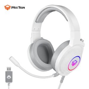 Meetion HP012 RGB 7.1  Virtual Surround Sound Gaming Headset USB -White