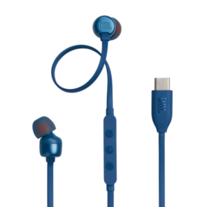 JBL Tune 310C Type-c In-ear headphones with Hi-Res Audio support and JBL Pure Bass Sound, USB-C connectivity, 3-button remote with microphone and EQ presets control - Blue