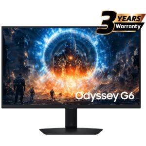 Samsung Odyssey G6 (FG600) 27" Flat Monitor 2K (2560 x 1440) IPS, 350Hz, 1ms(GTG), HDR 400, 99% sRGB, HDMI 2.1, G-Sync Compatible w/ Sleek Metal Design & Ergonomic Stand