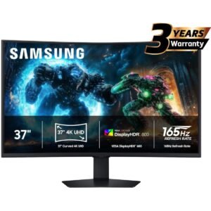 Samsung Odyssey G7 (2025) (FG750) 37" Curved Monitor VA 4K UHD (3840 x 2160) 165Hz 1ms(GTG), 10Bit, HDR10+, 99% sRGB, HDMI 2.1, FreeSync Premium Pro w/ New Design, Core Sync, Ergonomic Stand