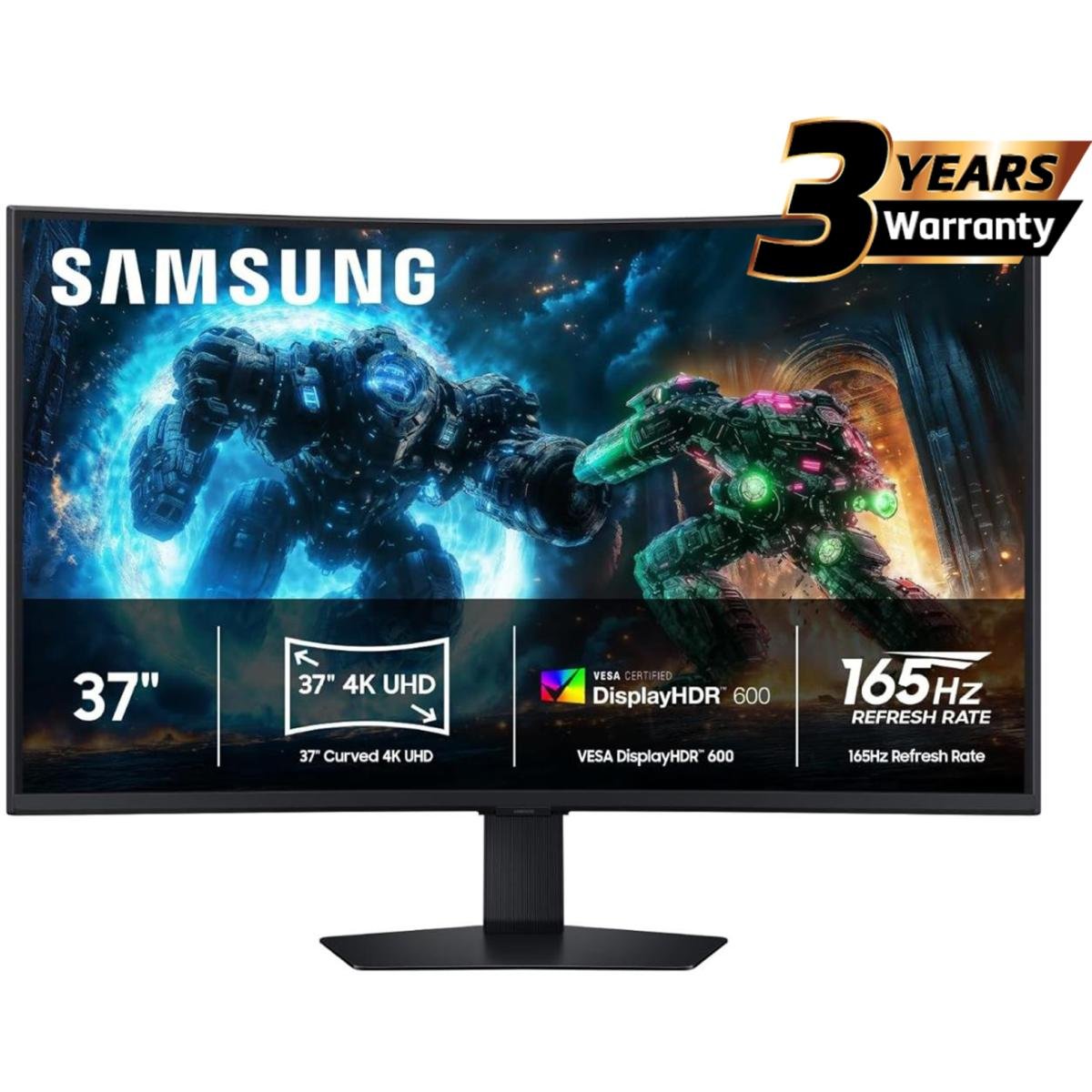 Samsung Odyssey G7 (2025) (FG750) 37" Curved Monitor VA 4K UHD (3840 x 2160) 165Hz 1ms(GTG), 10Bit, HDR10+, 99% sRGB, HDMI 2.1, FreeSync Premium Pro w/ New Design, Core Sync, Ergonomic Stand
