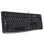 Logitech K120 Wired Keyboard for Windows, Plug and Play, Full-Size, Spill-Resistant, Curved Space Bar, Compatible with P