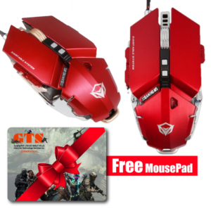 Meetion Metallic Programmable Gaming Mouse Wired M985 Red