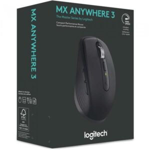 Logitech MX Anywhere 3s Compact Performance Re-chargeable Mouse, Wireless, Fast Scroll, Any Surface, Portable, 4000DPI, Customizable Buttons, USB-C Bluetooth - Graphite