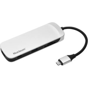 Kingston Nucleum USB-C Hub HDMI Output, USB-A, SD and MicroSD Card Reader , White / Windows & Apple MacBook IOS