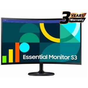 Samsung S3 Essential (D362) 24" Full-HD, VA Curved Monitor, 100Hz, 4MS (GTG), Narrow Border Design, Eye-Care Mode & Flicker Free