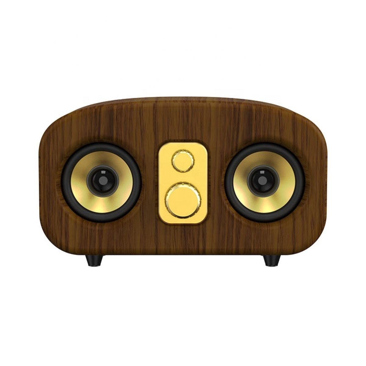 E-3401 Walnut Wood Grain Metal Bluetooth Speaker