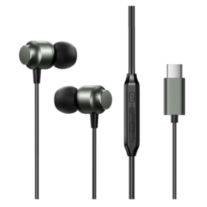 Joyroom JR-EC06 TYPE-C Series In-Ear Metal Wired Earbuds - Gray for iphone 15 & Samsung