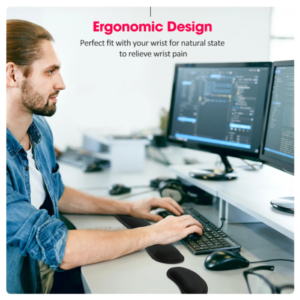 VicTsing Mechanical Keyboard Hand rest Care Support Wrist Care Comfort Mouse Pad Ergonomic Memory Foam Set For Office Computer Laptop