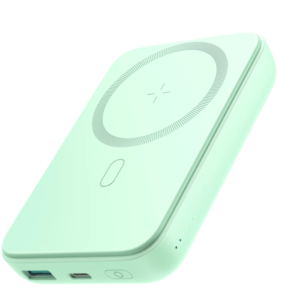 Joyroom JR-W020 20W Mini Magnetic Wireless Power Bank 10000mAh Multi Security Protection (With USB to Type-C 0.25m Cable) - Green