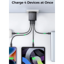 Joyroom JR-TCG04EU GaN charger with power up to 100W with 3 USB-C and 1 USB-A ports + USB-C / USB-C 100W cable - black · Gives off less heat while charging - 18 Months Warranty - Image 3