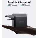 Joyroom JR-TCG04EU GaN charger with power up to 100W with 3 USB-C and 1 USB-A ports + USB-C / USB-C 100W cable - black · Gives off less heat while charging - 18 Months Warranty - Image 4