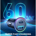 JOYROOM JR-CCN04 60W A+C mini Aluminum alloy material Car Charger / 18 Months Warranty - Image 3