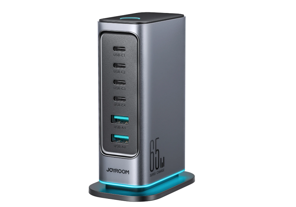 Joyroom JR-TCM02 65W Multi-port Charger latest GaN chip, ensures stable charging with less heat, over-voltage protection - 18 Months Warranty