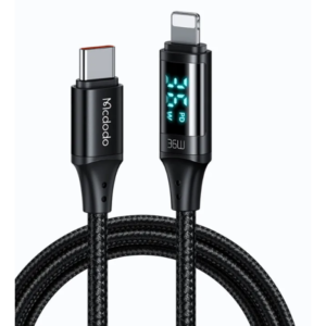MCDODO CA-1030 Type-C to Lightning 1.2M Digital Display Fast Charging Data Cable Black
