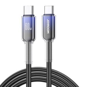 Joyroom S-A42 Crystal-Clear Series 60W Fast Charging Data Cable 1.2m Type-c to Type-c - Black