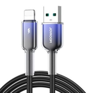 Joyroom S-A42 Crystal-Clear Series 60W Fast Charging Data Cable 1.2m Type-A to Lighting  - Black