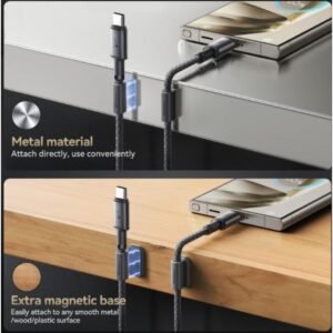 JOYROOM S-A50 3A 480Mbps Fast Charging Data Cable, USB-A to Type-C Cable 1.2m with Magnet Holder for Cable Management