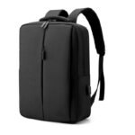Business Premium Laptop Backpack With External Charging Port Scratch-Resistant Nylon Material Up to 15.6" - Black