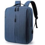 Business Premium Laptop Backpack With External Charging Port Scratch-Resistant Nylon Material Up to 15.6" - Blue
