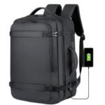 Hand Luggage Backpack, 40 L Hand Luggage Travel Backpack Laptop Backpack for 17.3 Inch Laptop Flight Approved Backpack Cabin Backpack for Weekender - Black