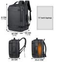 Hand Luggage Backpack, 40 L Hand Luggage Travel Backpack Laptop Backpack for 17.3 Inch Laptop Flight Approved Backpack Cabin Backpack for Weekender - Black - Image 5