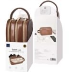 WiWU Salem Pouch LUX PU Leather Metal Zipper Luxurious Design - Brown