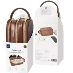 WiWU Salem Pouch LUX PU Leather Metal Zipper Luxurious Design - Brown