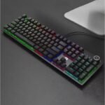 HP K10G Mechanical Keyboard Color Gaming Keyboard 104 Keys Full Size Backlit Mechanical Keyboard Custom Mmacro Function