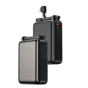 WiWU New Tank Power bank 67W Fast Charging 20000mAh Power Bank Wi-P012 Type-C + USB-A with Built-in charging cable - Black - 18 Months Warranty