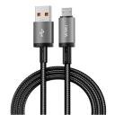 WiWU 1M Aluminum alloy Nylon braided TITAN LINK Series Charging Cable with USB A to Micro - Black - Image 2